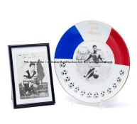 A Limoges porcelain plate commemorating the thirteen goals scored by Just Fontaine in the 1958