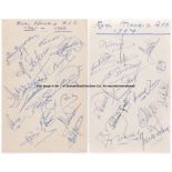 Two Real Madrid team signed cards, circa 1957 & 1960, each postcard signed by the players in blue