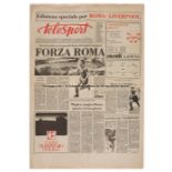 Telesport newspaper special edition for the Roma v LIverpool 1984 European Cup Final at the