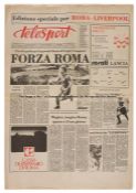 Telesport newspaper special edition for the Roma v LIverpool 1984 European Cup Final at the