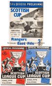 Three East Fife programmes, Scottish League Cup Final v Falkirk 25.10.47 & Replay 1.11.47; and
