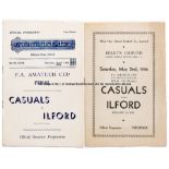 Casuals v Ilford F.A. Amateur Cup Final programme played at Crystal Palace FC 18th April 1936,