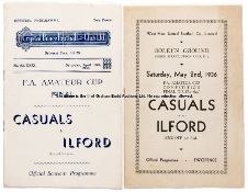 Casuals v Ilford F.A. Amateur Cup Final programme played at Crystal Palace FC 18th April 1936,