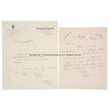 Equestrian-related correspondence from Lord Decies and to Lord Lonsdale, circa 1932, handwritten