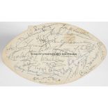 British Lions to New Zealand 1971 fully-autographed rugby union ticket, ORIGINAL RUGBY BALL SHAPED