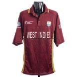 Team-signed West Indies shirt from the 2004 ICC Champions Trophy in England, 14 signature in black