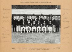 Fully-signed presentation photograph of the New Zealand touring cricket team to England in 1949,