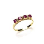 18 ct yellow gold ruby and diamond ring.