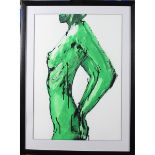 Chapman, Carl Contemporary British Green Nude Profile.