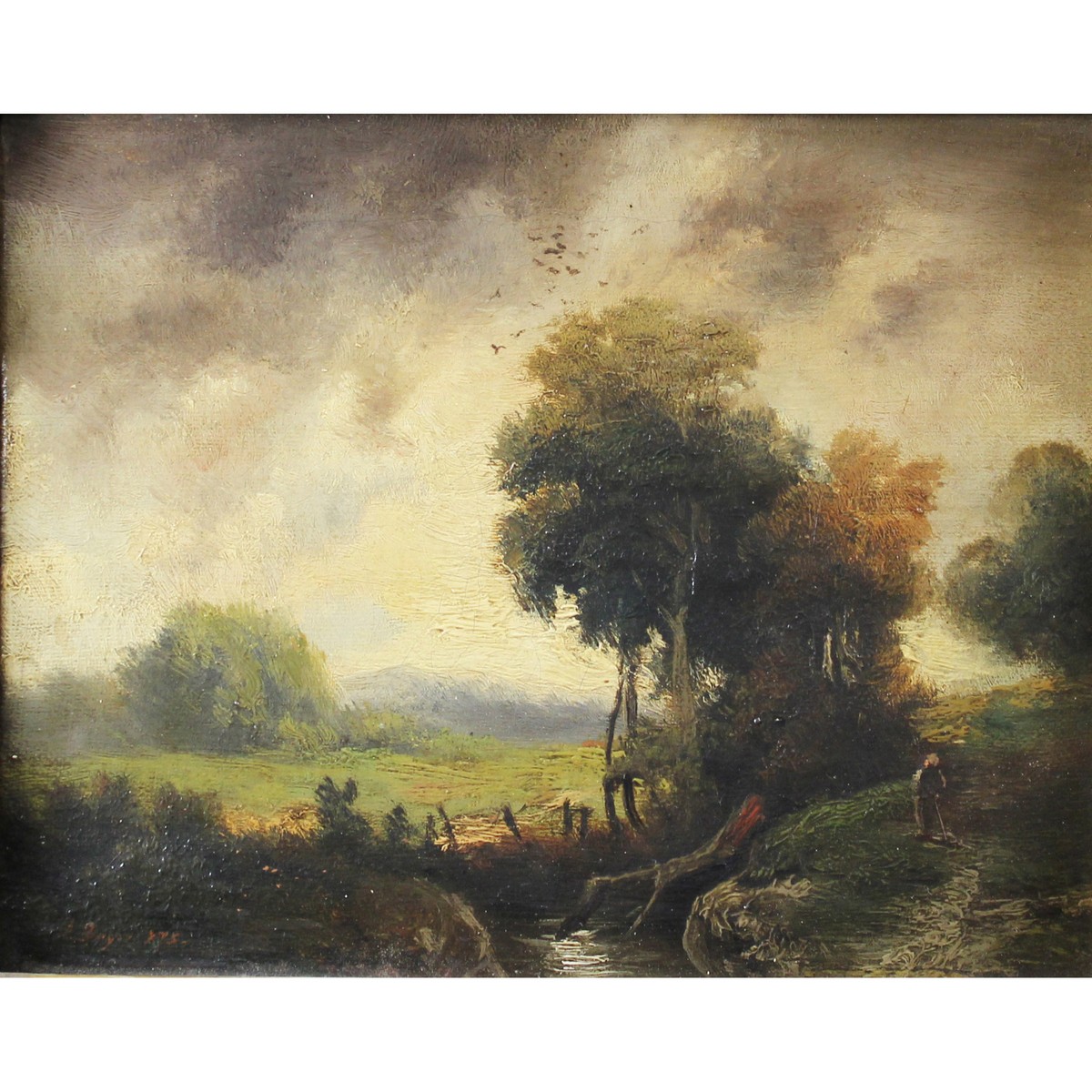 Bayer, Julius 1840-1883 Austrian, Landscape near Hannersdorf.