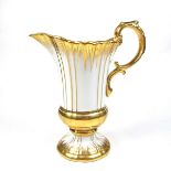 A KPM partially gilt white ceramic jug, circa 1830's.