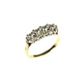 18 ct yellow gold five stone diamond ring.