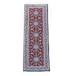 A fine wool and silk Isfahan runner, handmade by Mr Davari.