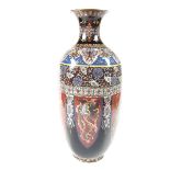 A Japanese cloisonné hexagonal vase, late 19th century, Meiji period.