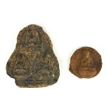 Two Tibetan clay votive Tsa-tsa plaques of Buddha, Himalayan Tibet, 18th/19th century.