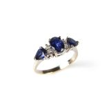 18 ct white gold sapphire and diamond ring.