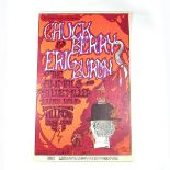 An American 1960s original vintage 'Chuck Berry, Eric Burdon & The Animals' poster by Greg Irons.