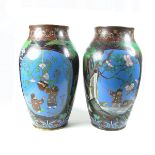 A large pair of Japanese cloisonné vases, Meiji period.