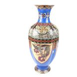 A Japanese cloisonné hexagonal vase, Meiji period.