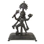 An Indian bronze sculpture of the Hindu deity Hanuman, 19th century.