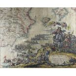 Pierre Mortier (1661 - 1711) A rare Dutch engraved 'Theatre of War in Spain and Portugal' map.