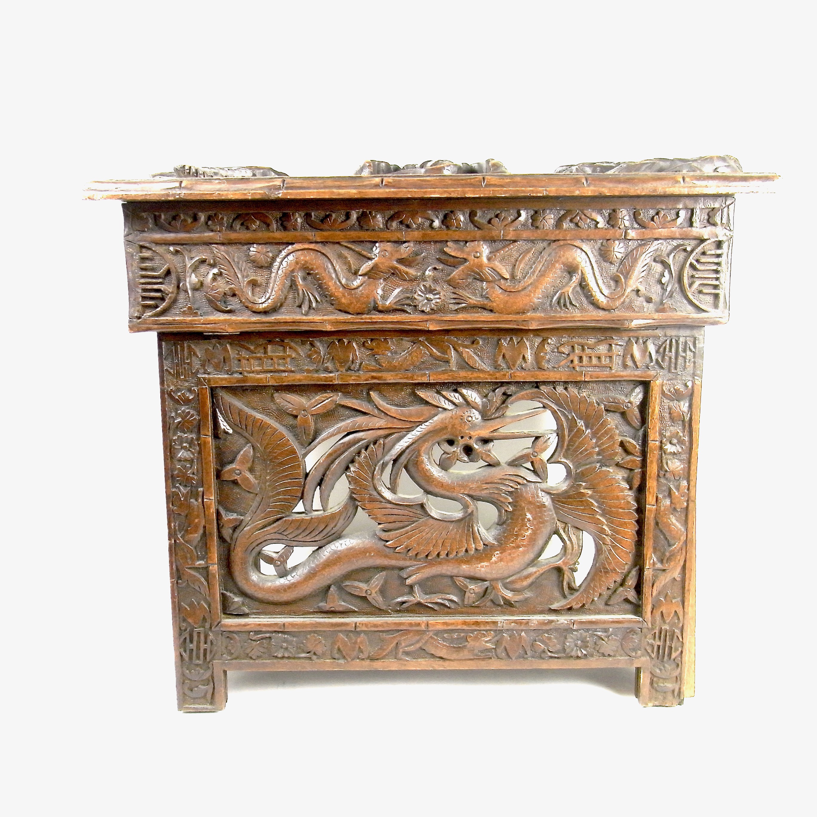 A Chinese carved wood prayer table, late 19th/early 20th century. - Image 2 of 6