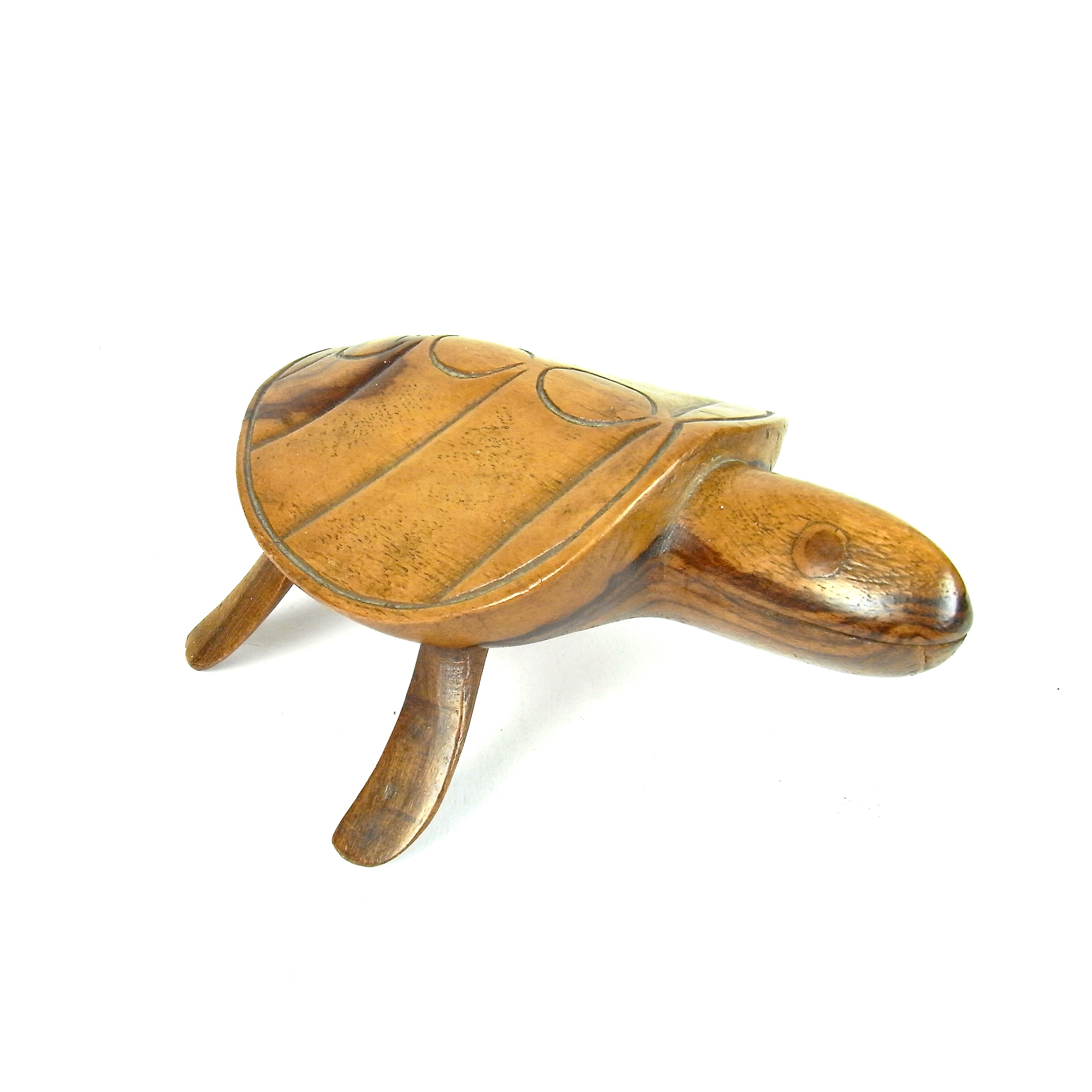 A carved wood Pitcairn Island turtle, 20th century.