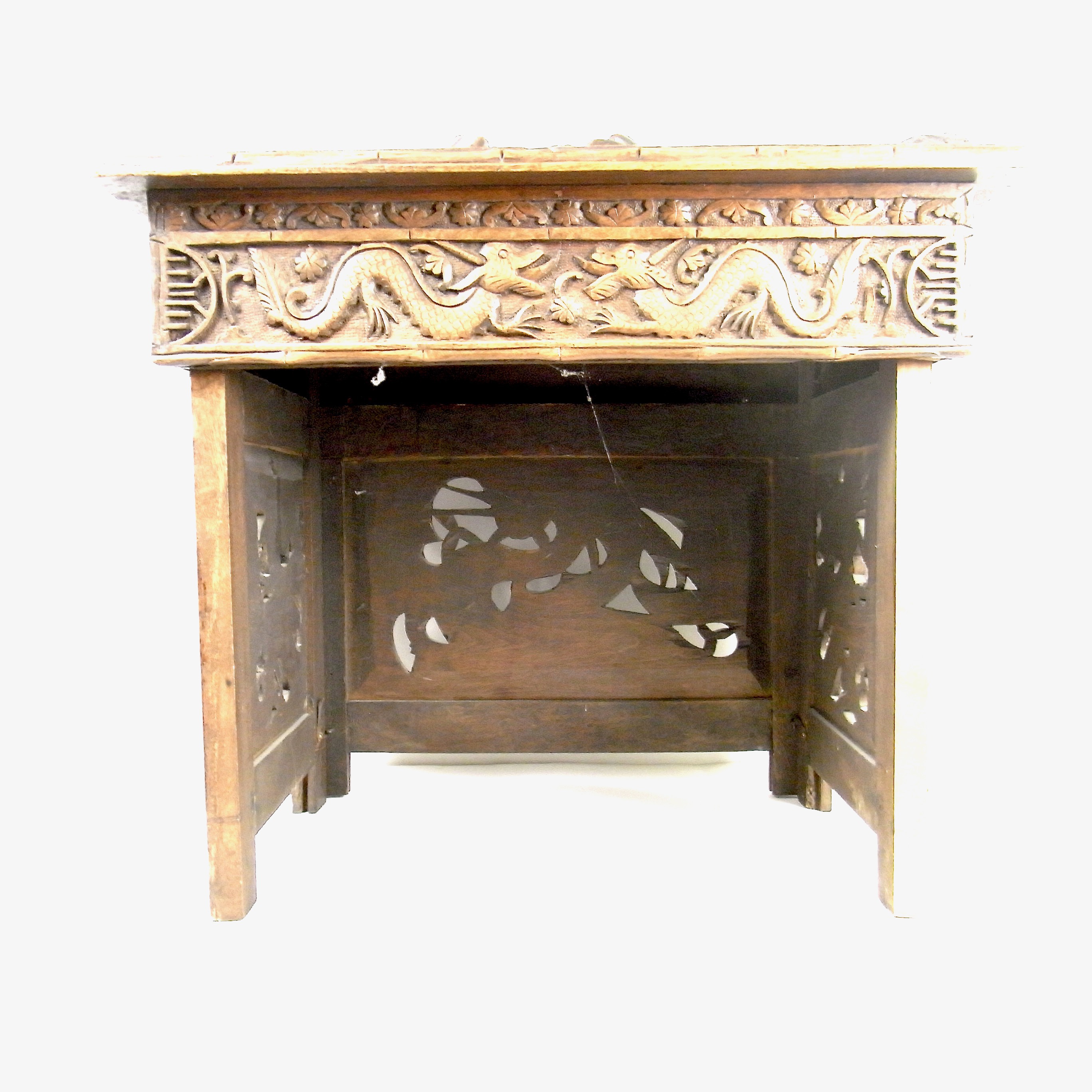 A Chinese carved wood prayer table, late 19th/early 20th century. - Image 3 of 6