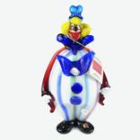 Murano: Fratelli Pitau 'Capitalista' large Venetian glass clown, Italian, 21st century.