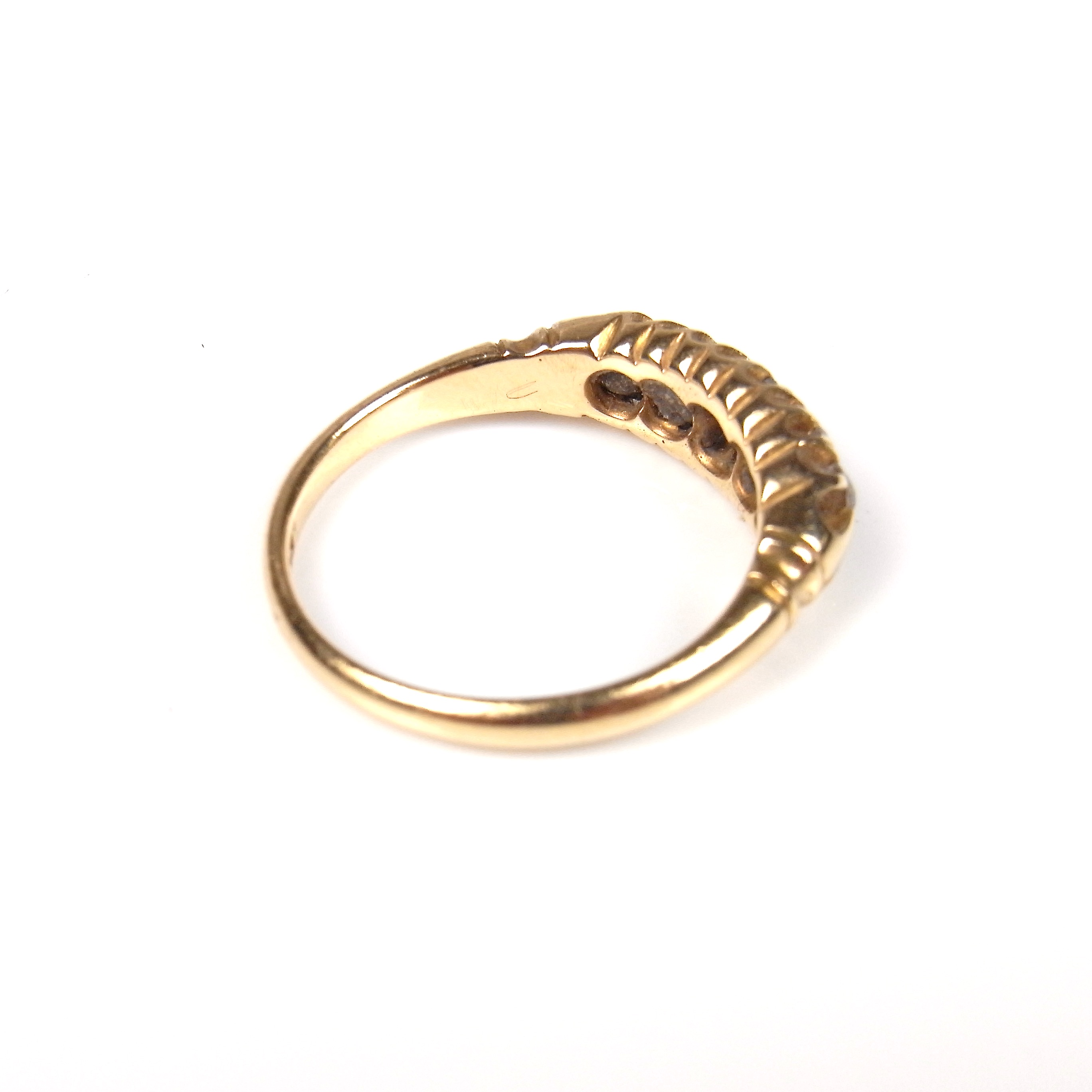 18 ct yellow gold five stone diamond ring. - Image 2 of 2