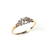 Yellow gold diamond solitaire ring.