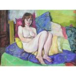 Wolfe, Edward 1896-1981 South African Nude Girl on a Cushion.