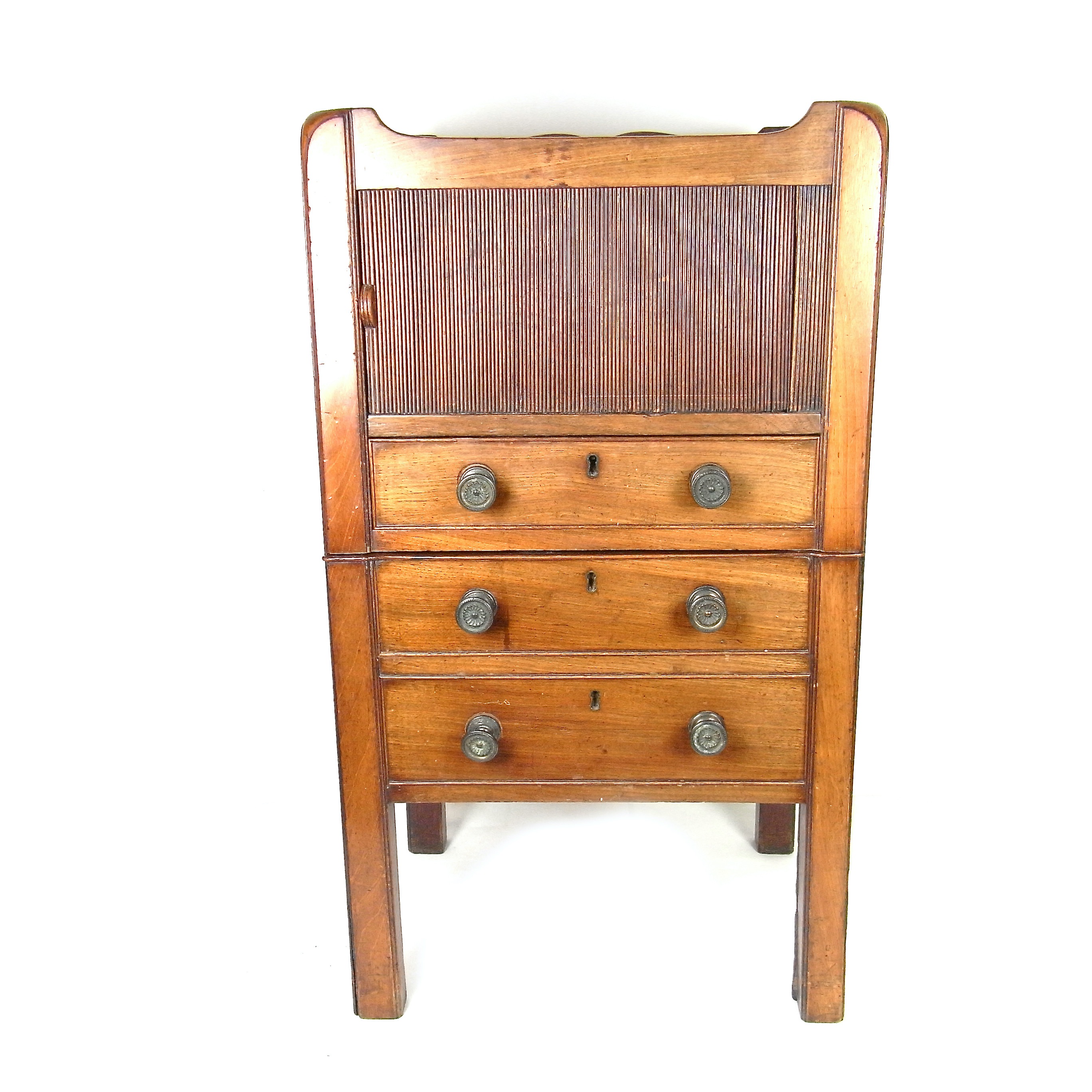 A George III mahogany bedroom side table.