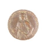 A British 'Battle of Portobello' commemorative naval victory medal coin, circa 1739.