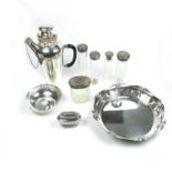 A collection of silver and electroplated items.