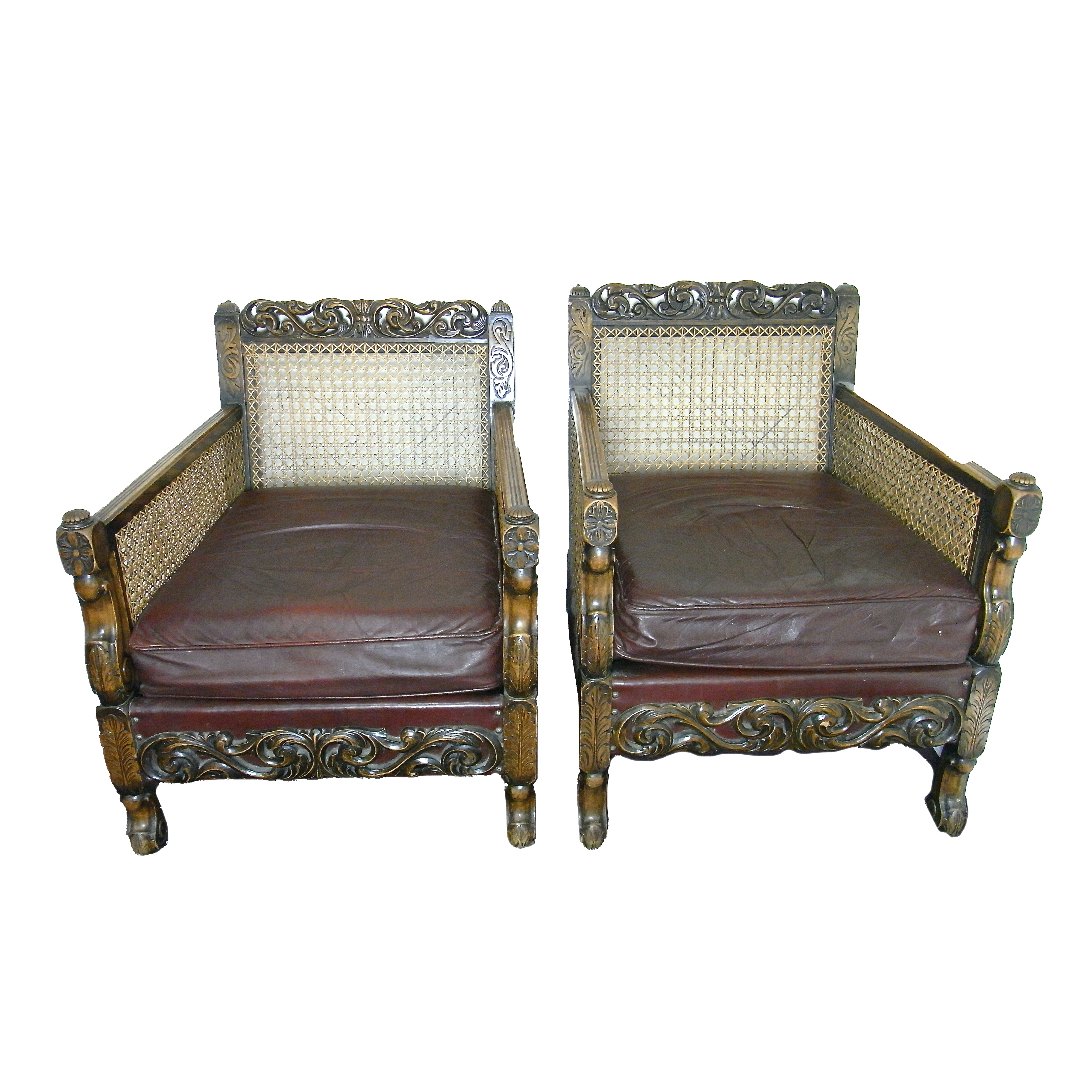 A pair of Victorian carved oak chairs - Image 2 of 2