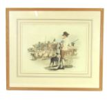 William H Payne - Hand coloured aquatint entitled 'Smithfield Drover', early 19th century.