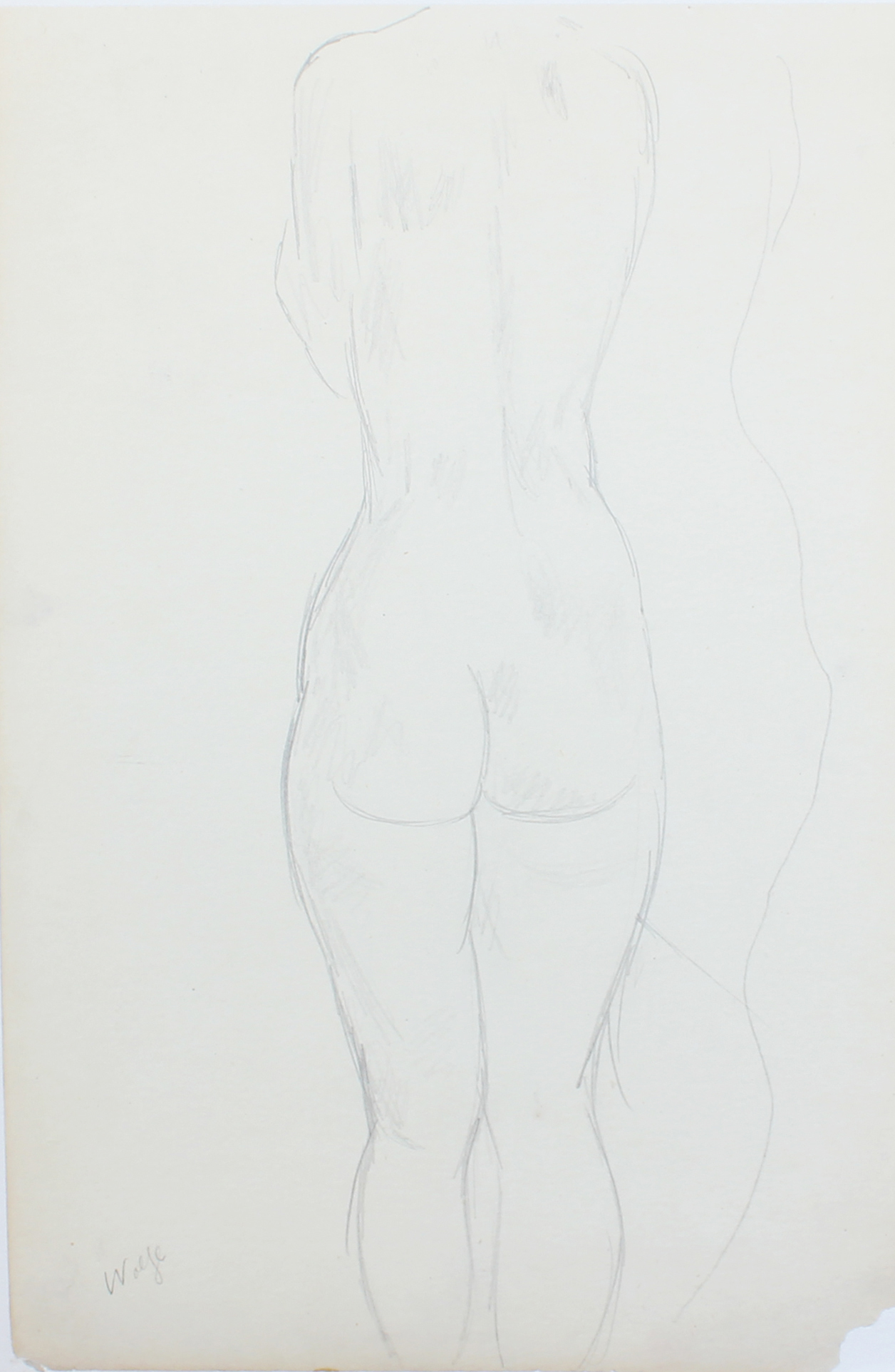 Wolfe, Edward 1896-1981 South African, Three drawings: Male Nude, Back of a Nude and Tower Bridge Lo - Image 2 of 3