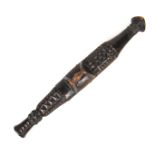 Tribal Art: An African Shona tribe dagger with sheath, Zimbabwe, 19th century