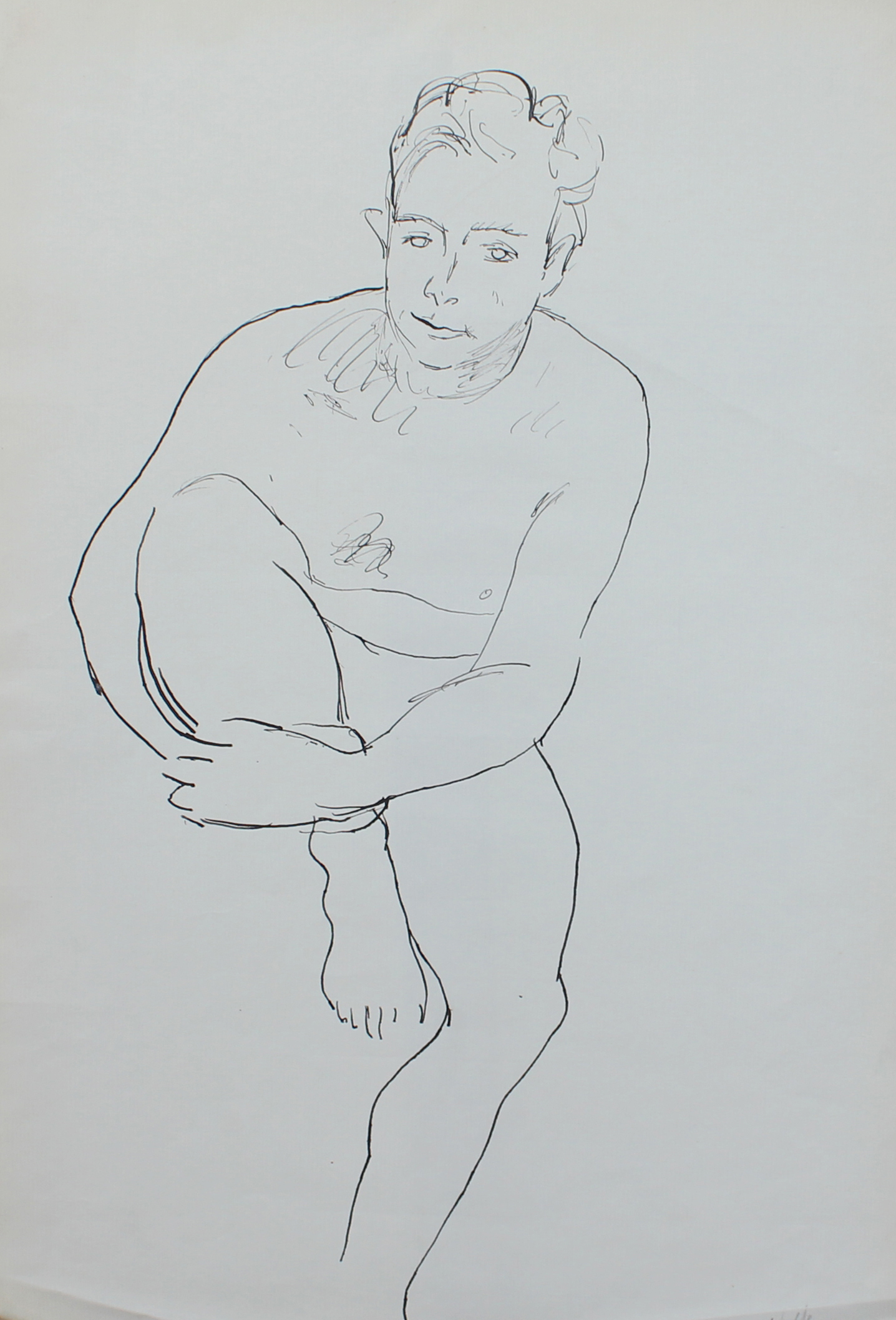 Wolfe, Edward 1896-1981 South African, Three drawings: Male Nude, Back of a Nude and Tower Bridge Lo