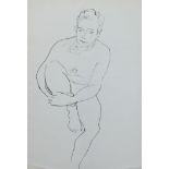 Wolfe, Edward 1896-1981 South African, Three drawings: Male Nude, Back of a Nude and Tower Bridge Lo