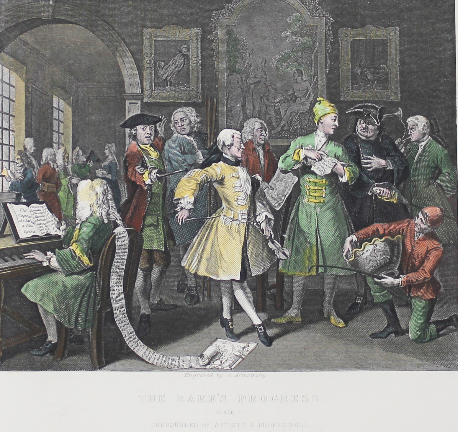 Hogarth, William 1697-1764 British, The Rake's Progress, the complete set of 8 engravings. 81 - Image 3 of 8