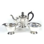 A George V three piece silver tea set