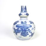 A Chinese blue and white porcelain double gourd vase, 19th century
