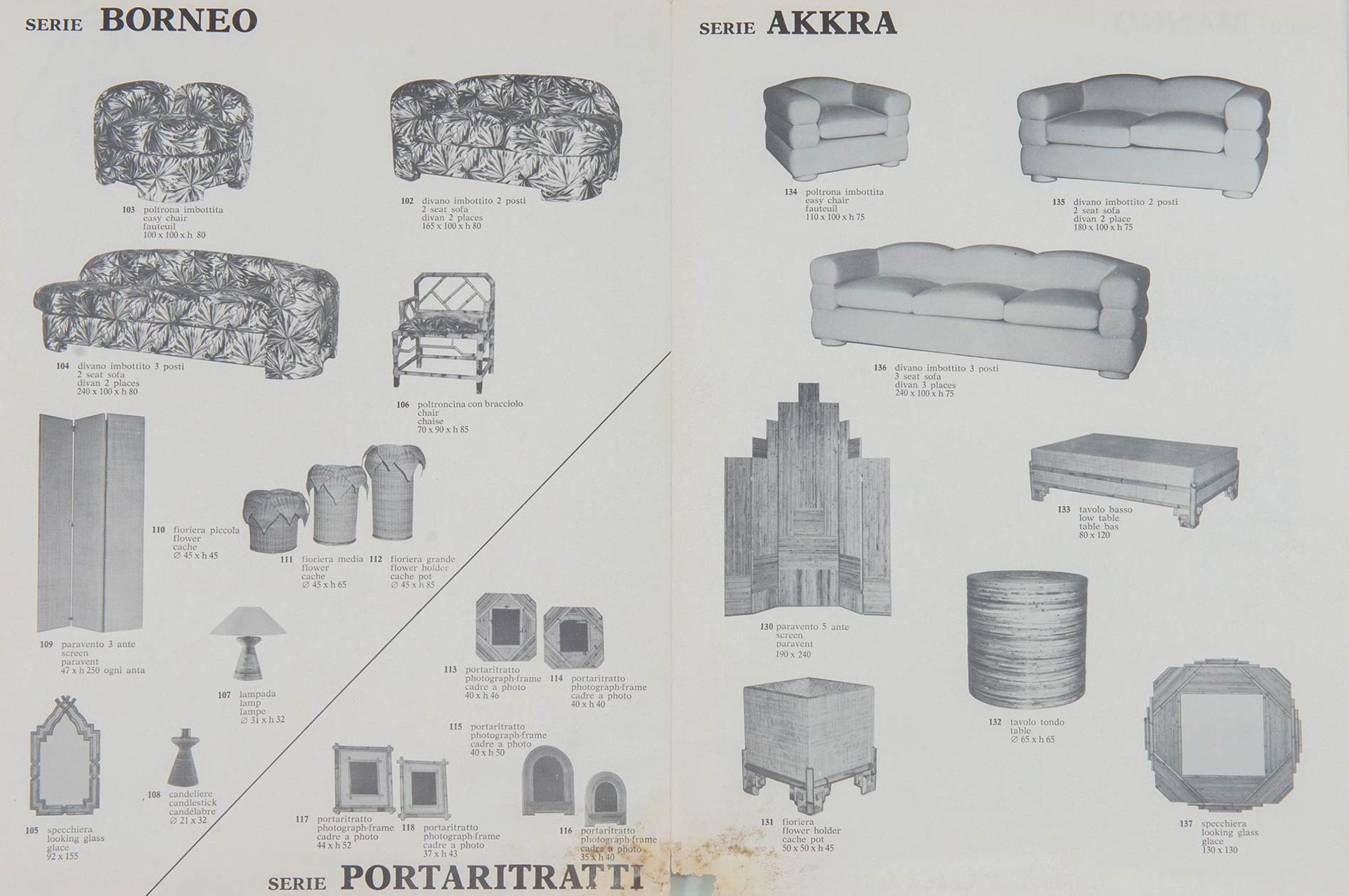 Arpex, Coppia di pouf/tavolini e una fioriera in canna d’India serie “Roxy”, Roma, Anni ‘70. - Bild 4 aus 6