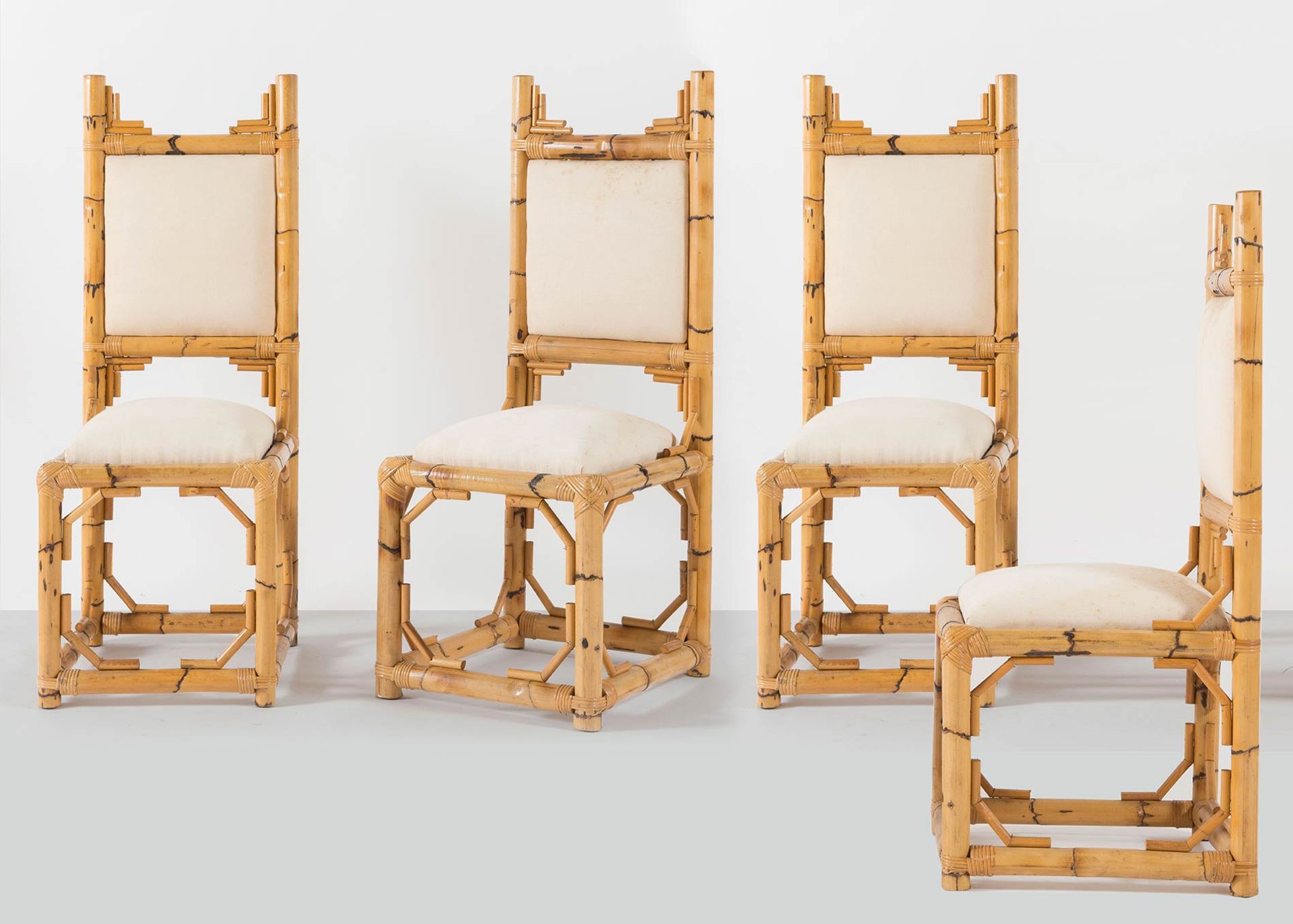 Arpex, Quattro sedie in bambù serie “Macuba”, Roma, Anni ‘70.