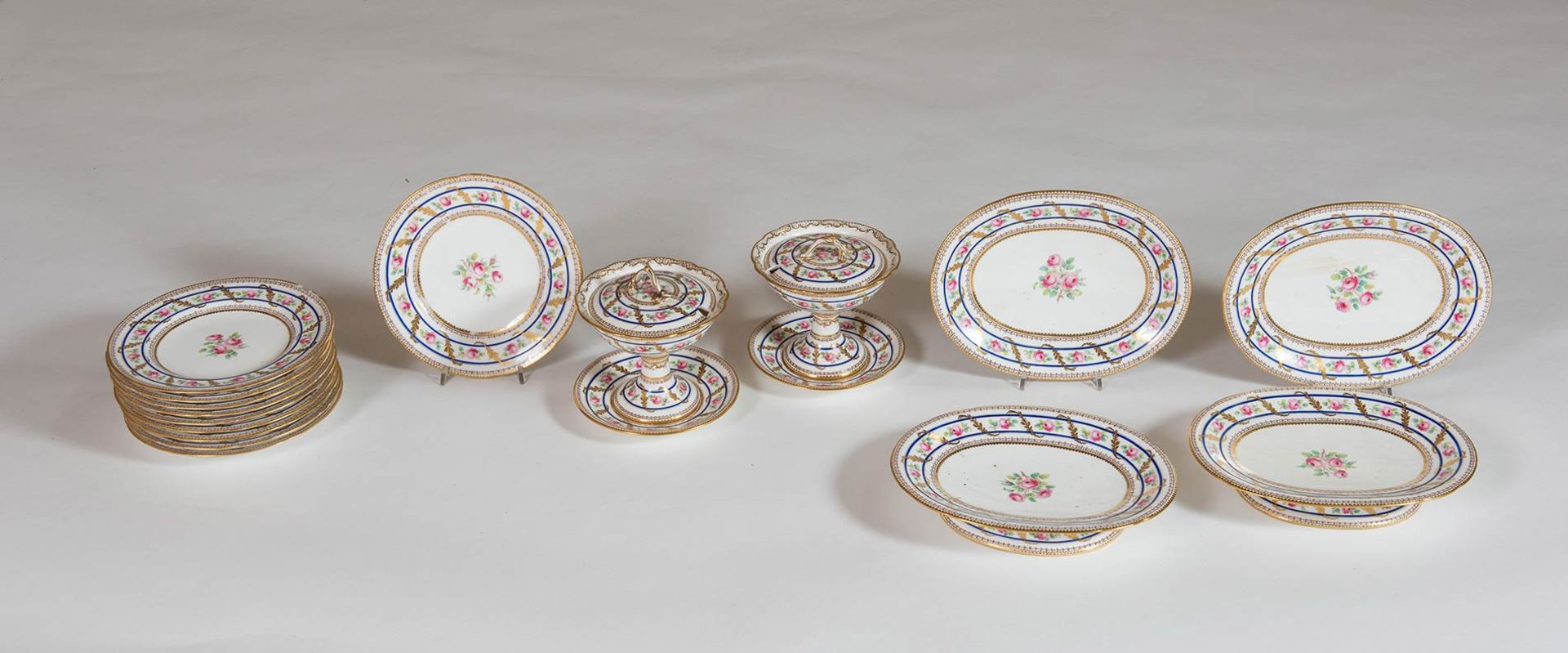 Parte di servizio da dessert in porcellana, Inghilterra, XIX sec. - Bild 2 aus 2
