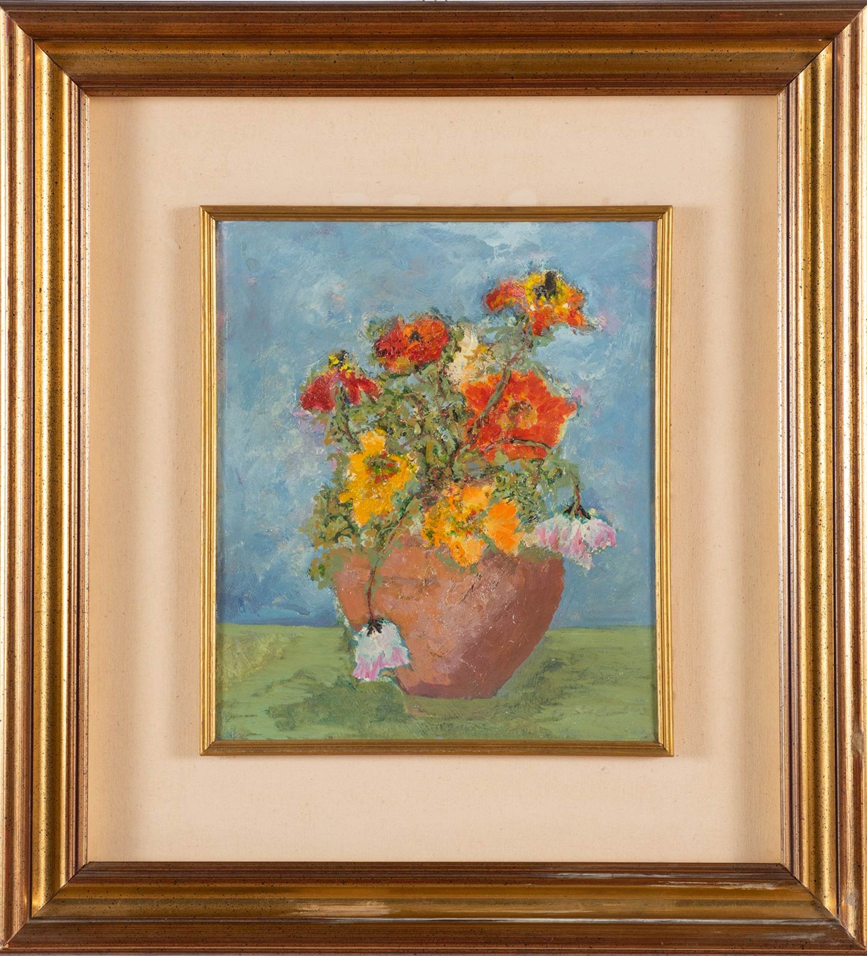 Pittore del XIX-XX sec., “Vaso con fiori”.