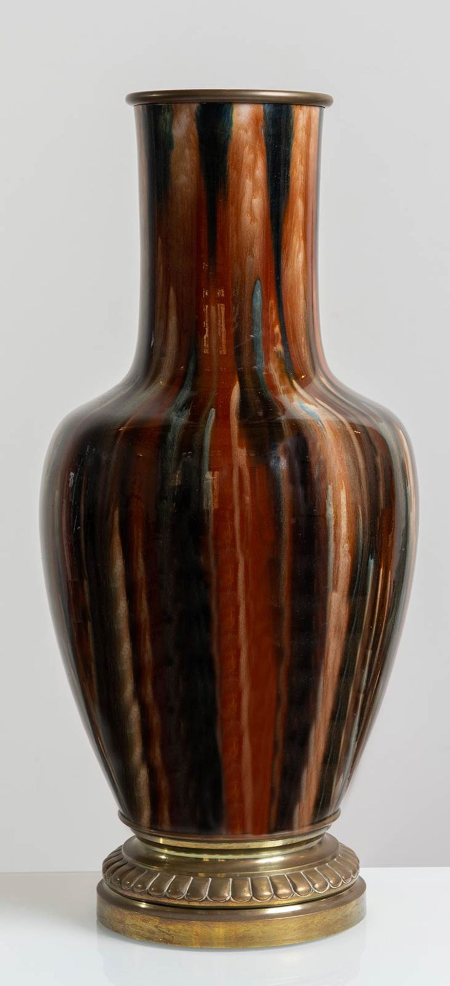 Grande vaso a balaustro in ceramica, Francia, fine del XIX sec.