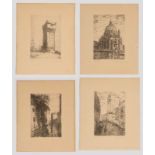 Federico Ferrari (Varese 1917 - Alessandria 1997), Quattro stampe raffiguranti Venezia e Savona,